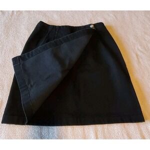 Ruff Hewn Vintage Denim Wrap Skirt Black Size 10 Academia Modest Knee High